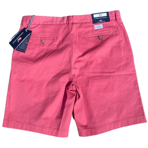 2 Pairs NWT Vineyard Vines 9” Stretch Breaker Short Size 33 - Pink & Stone Beige - Picture 10 of 10